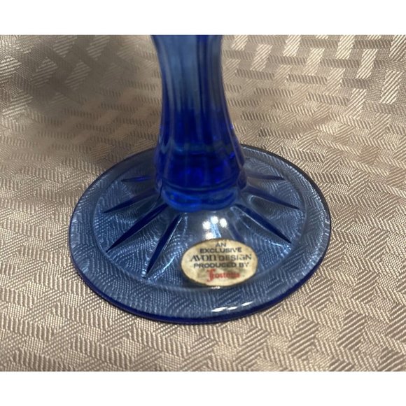 Fostoria Cobalt Blue George Washington Vintage Avon Stemmed Goblet - Picture 3 of 6